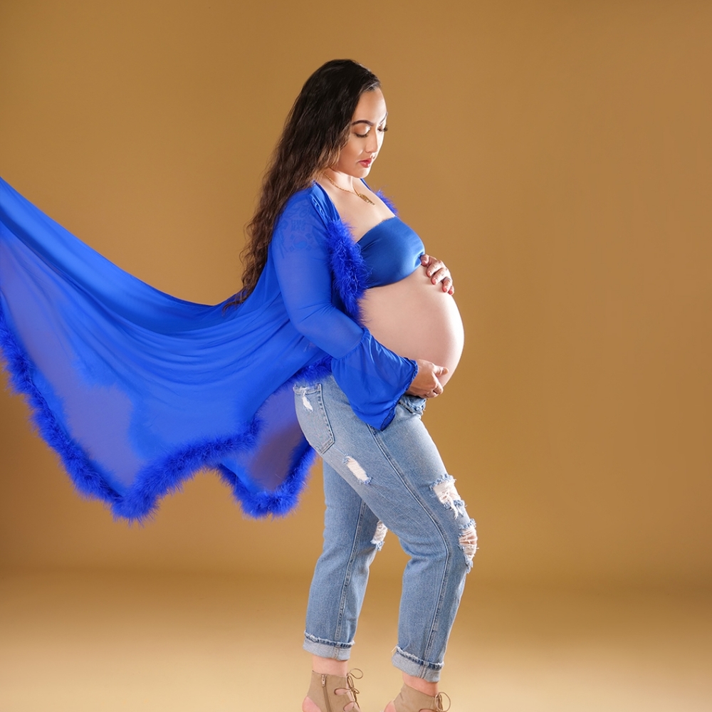Blue feather cardigan